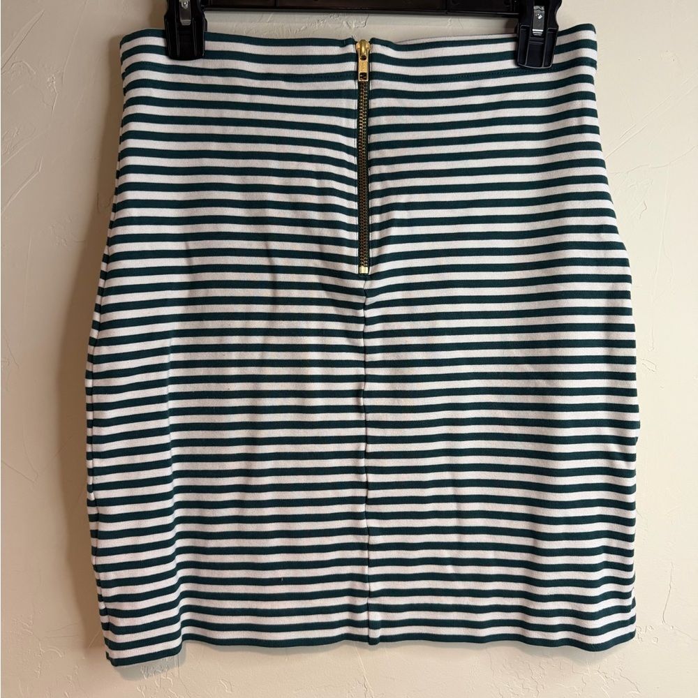 Striped green and White Women's Skirt